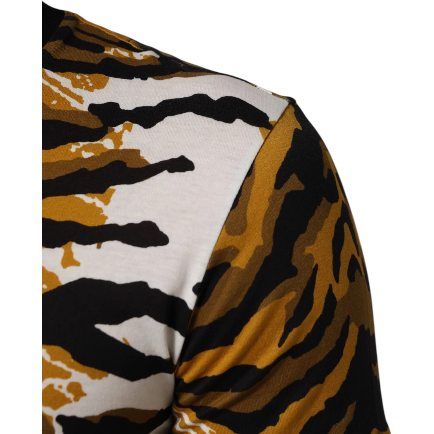 Multicolor Leopard Palm Leaf Men Crew Neck T-shirt