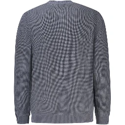 Blue Cotton Men Sweater
