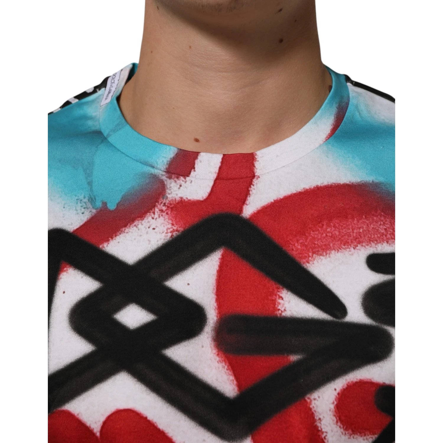 White Graffiti Crew Neck Short Sleeves T-shirt