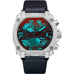 Blue Leather Dress Watch