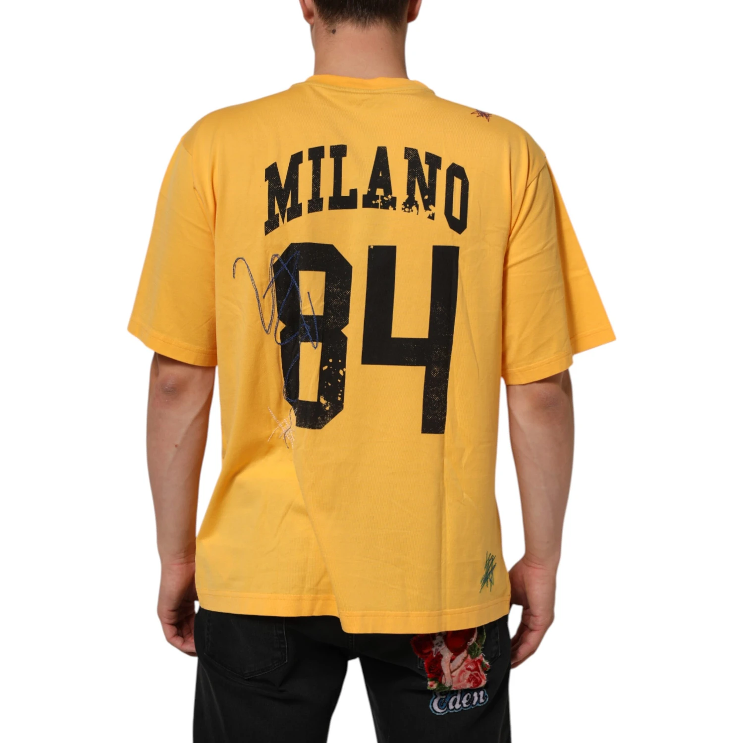 Yellow Secret Graden Floral Cotton CrewNeck T-shirt