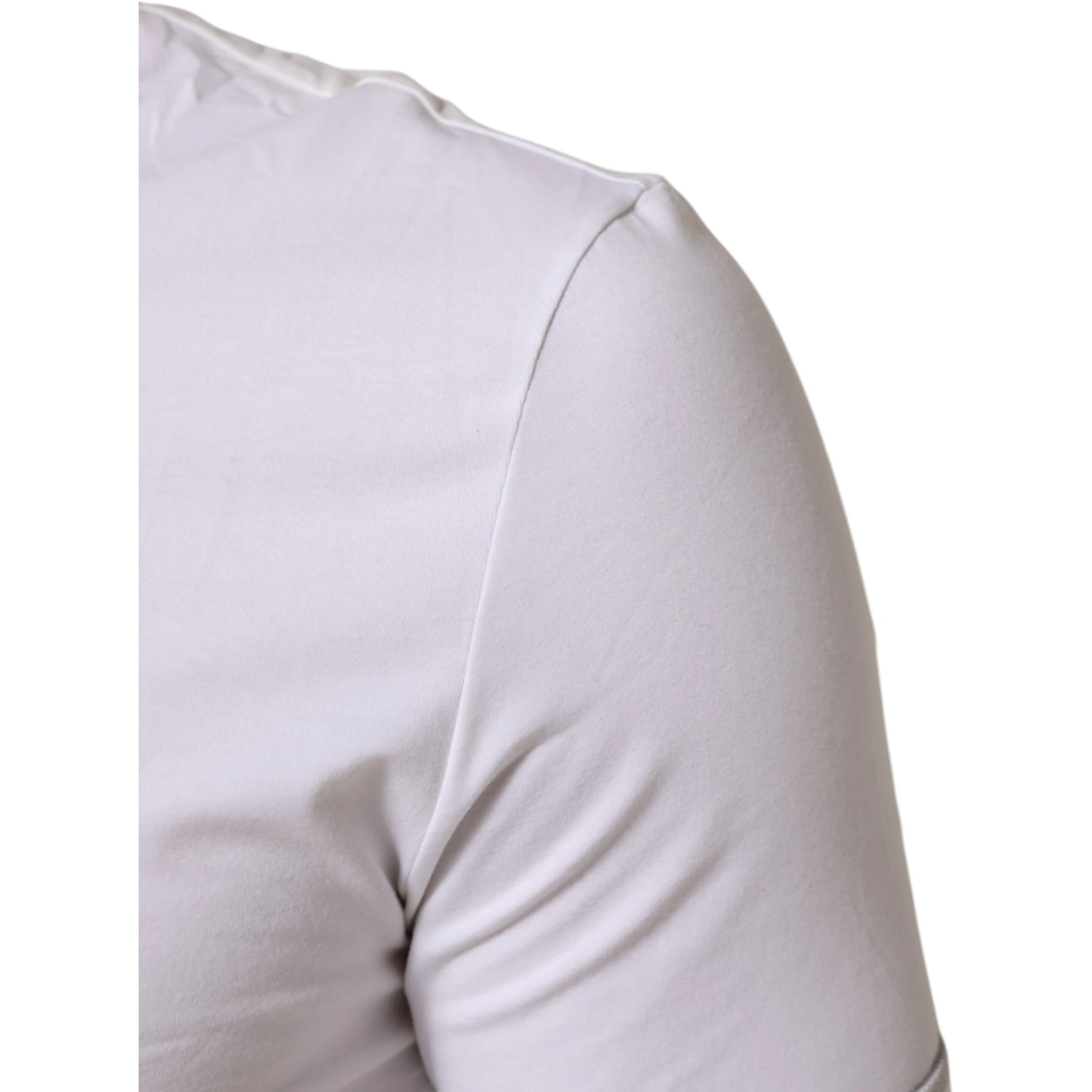 White Cotton Round Neck Men Underwear T-shirt