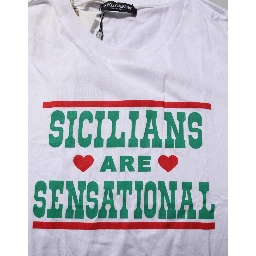 White Graphic Print Cotton Crew Neck T-shirt