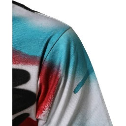 White Graffiti Crew Neck Short Sleeves T-shirt