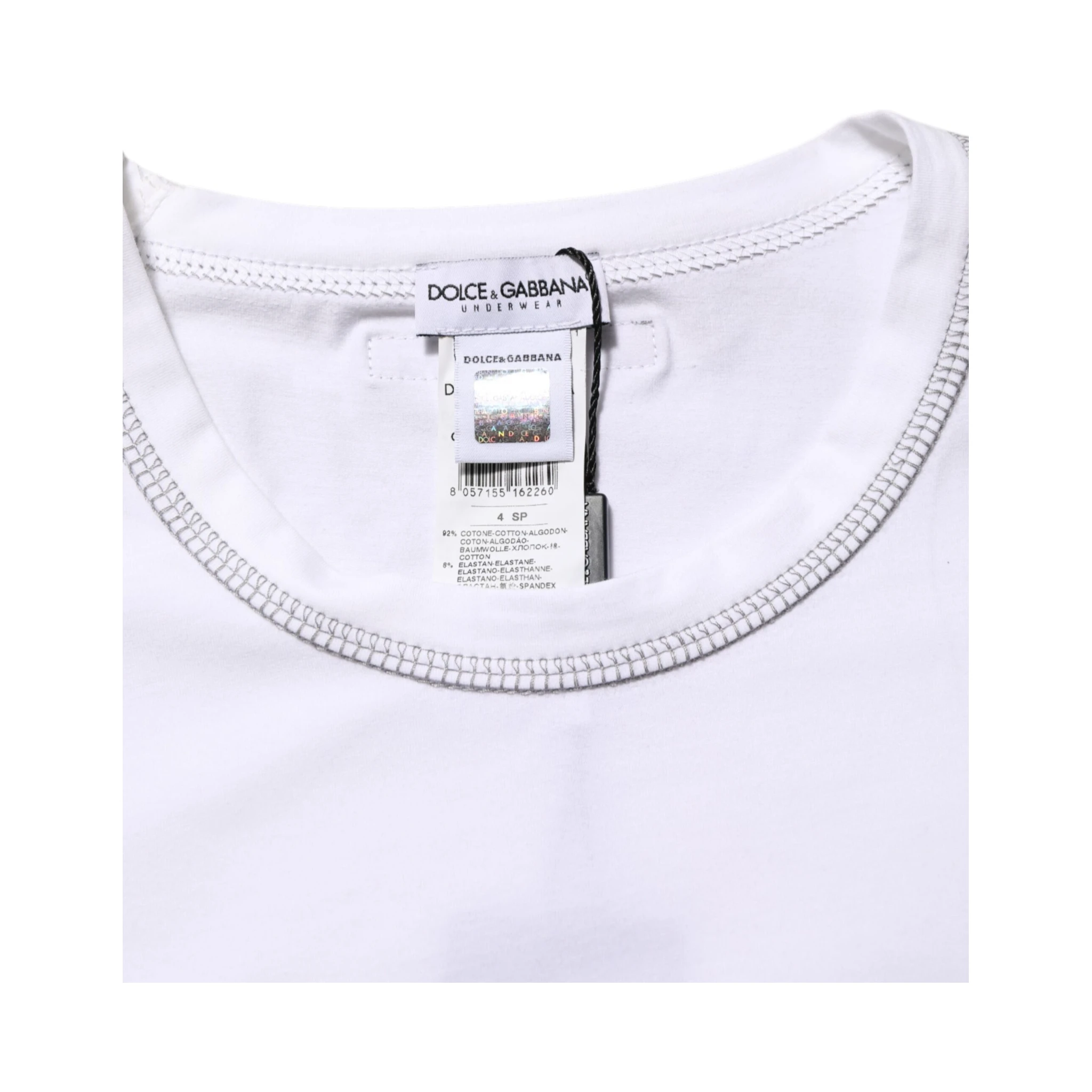 White Cotton Round Neck Men Underwear T-shirt