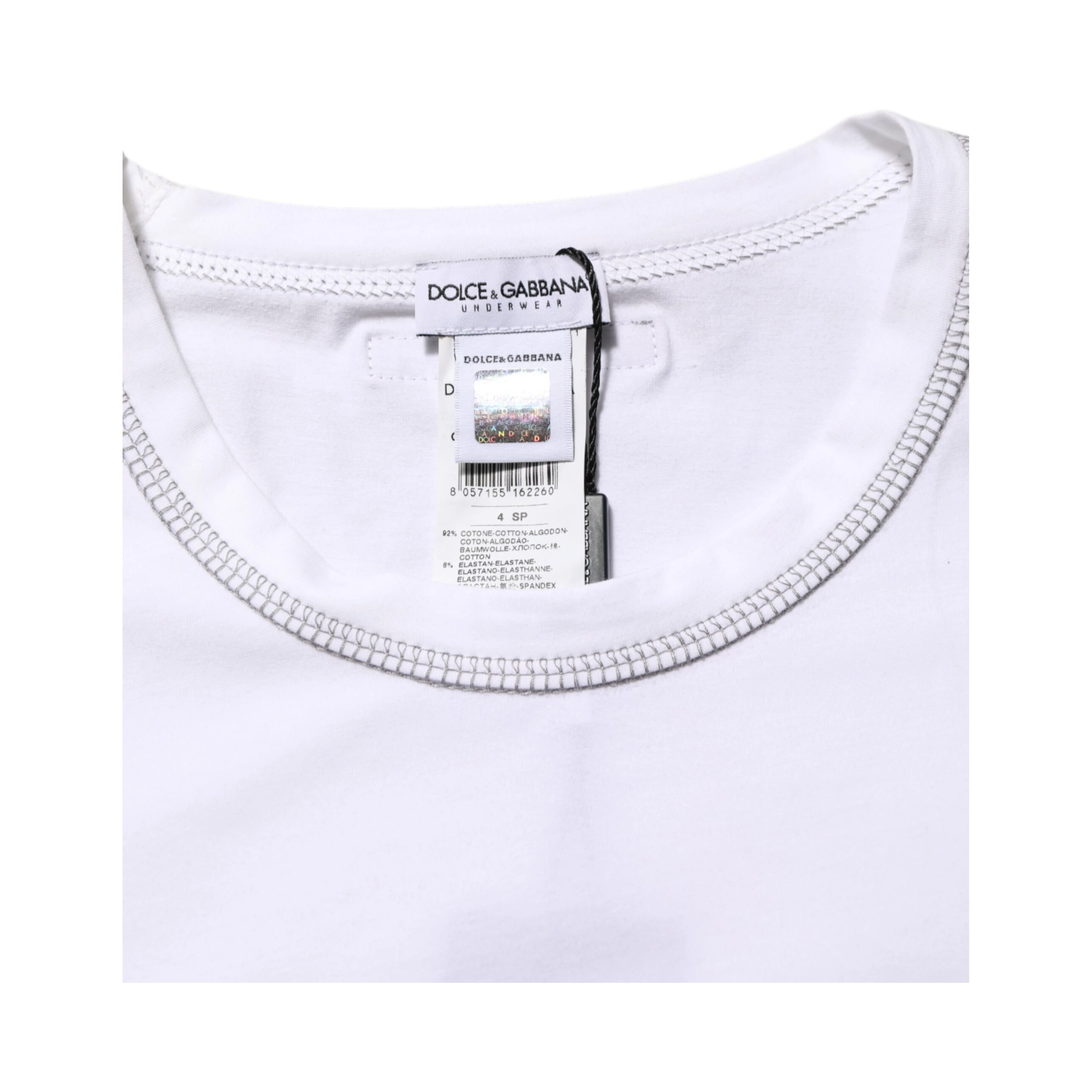 White Cotton Round Neck Men Underwear T-shirt