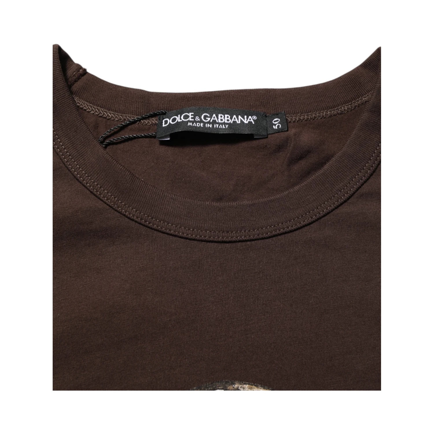 Brown Coin Laurel Print Men Crew Neck T-shirt