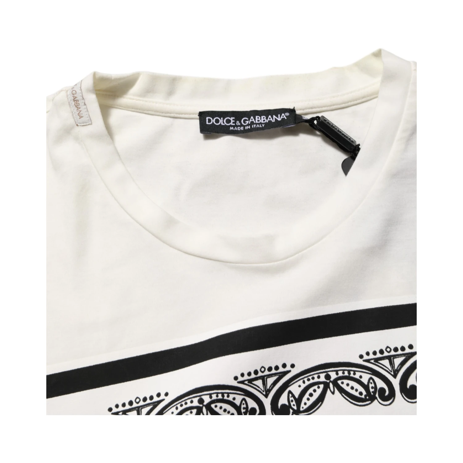 White Cotton Logo Bandana Print Men T-shirt