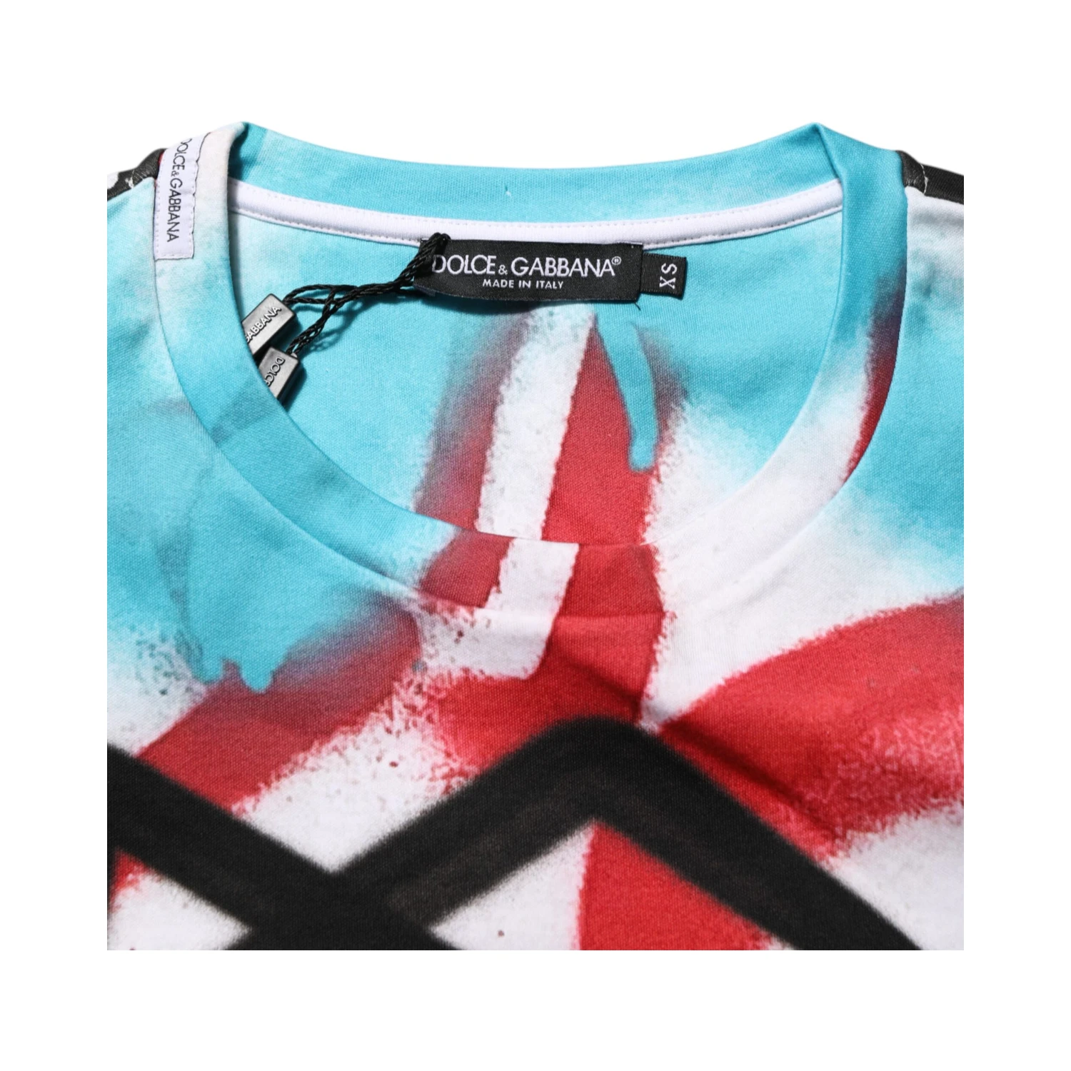 White Graffiti Crew Neck Short Sleeves T-shirt