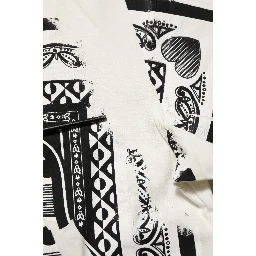 White Cotton Logo Bandana Print Men T-shirt