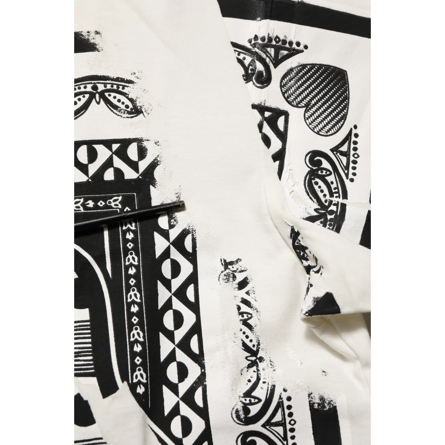 White Cotton Logo Bandana Print Men T-shirt