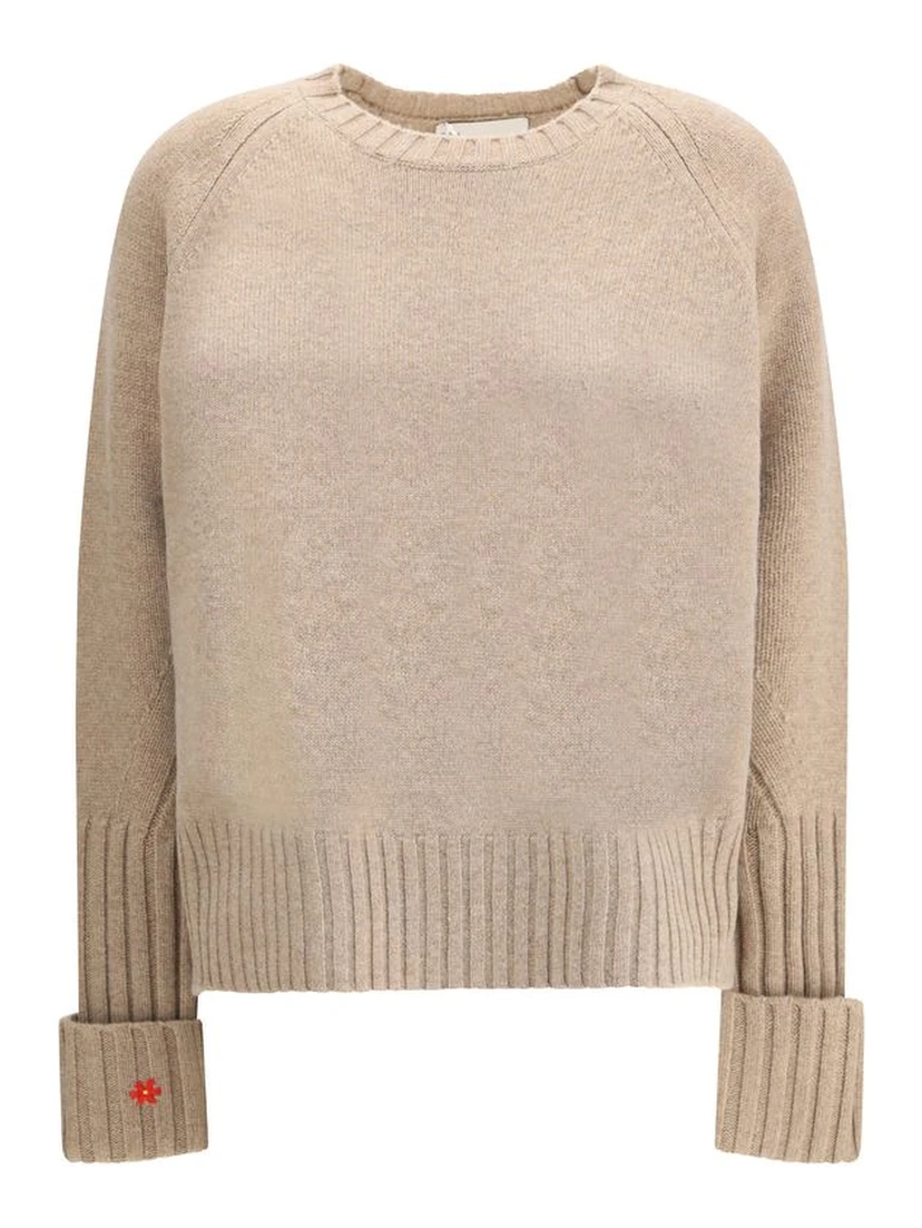 Beige Merino Wool Sweatshirt