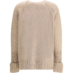 Beige Merino Wool Sweatshirt