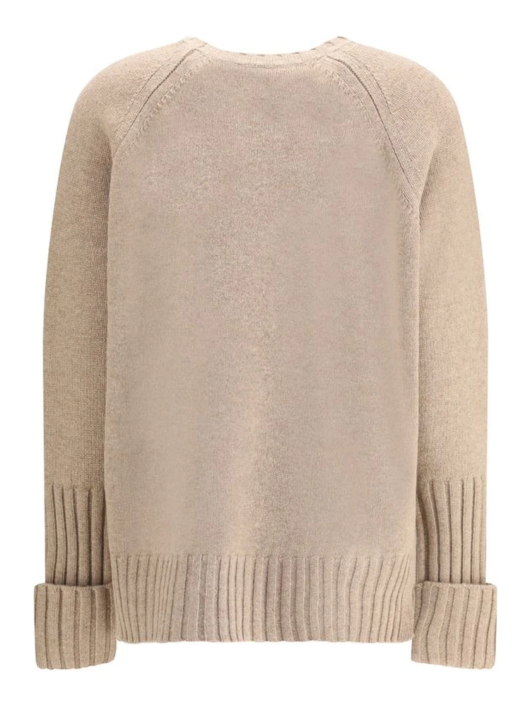 Beige Merino Wool Sweatshirt alternative