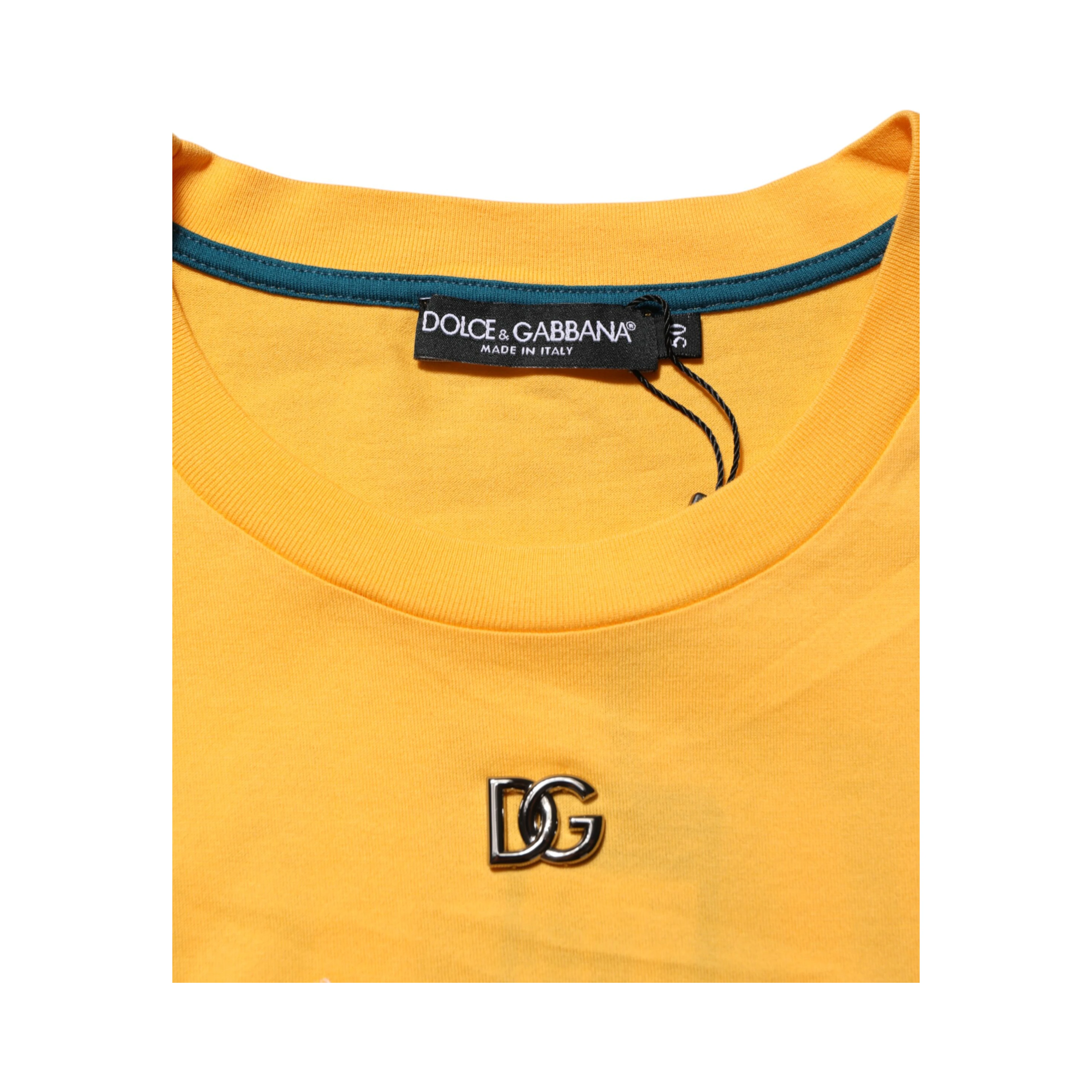 Yellow Secret Graden Floral Cotton CrewNeck T-shirt