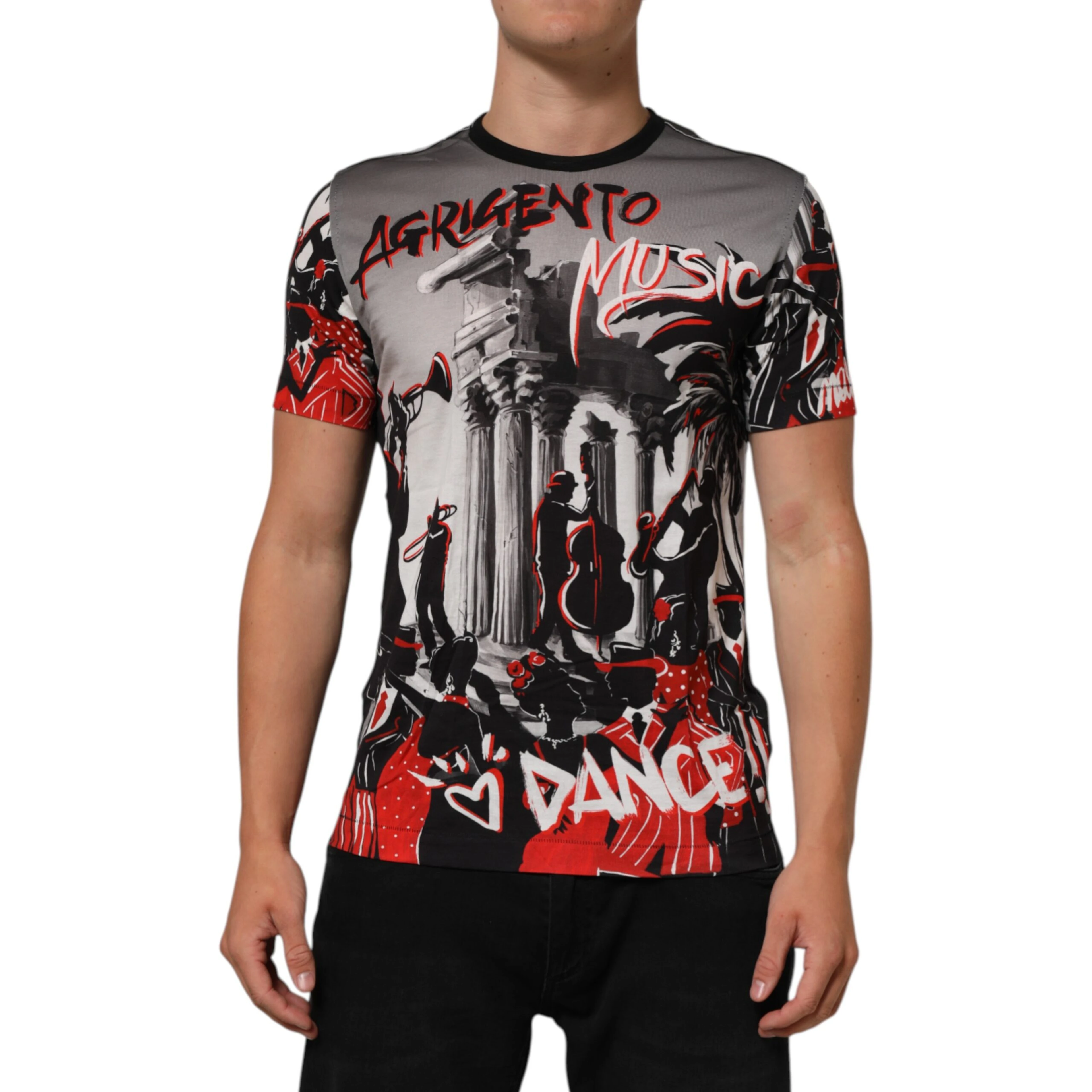 Multicolor Agrigento Dance Jazz Music Print T-shirt