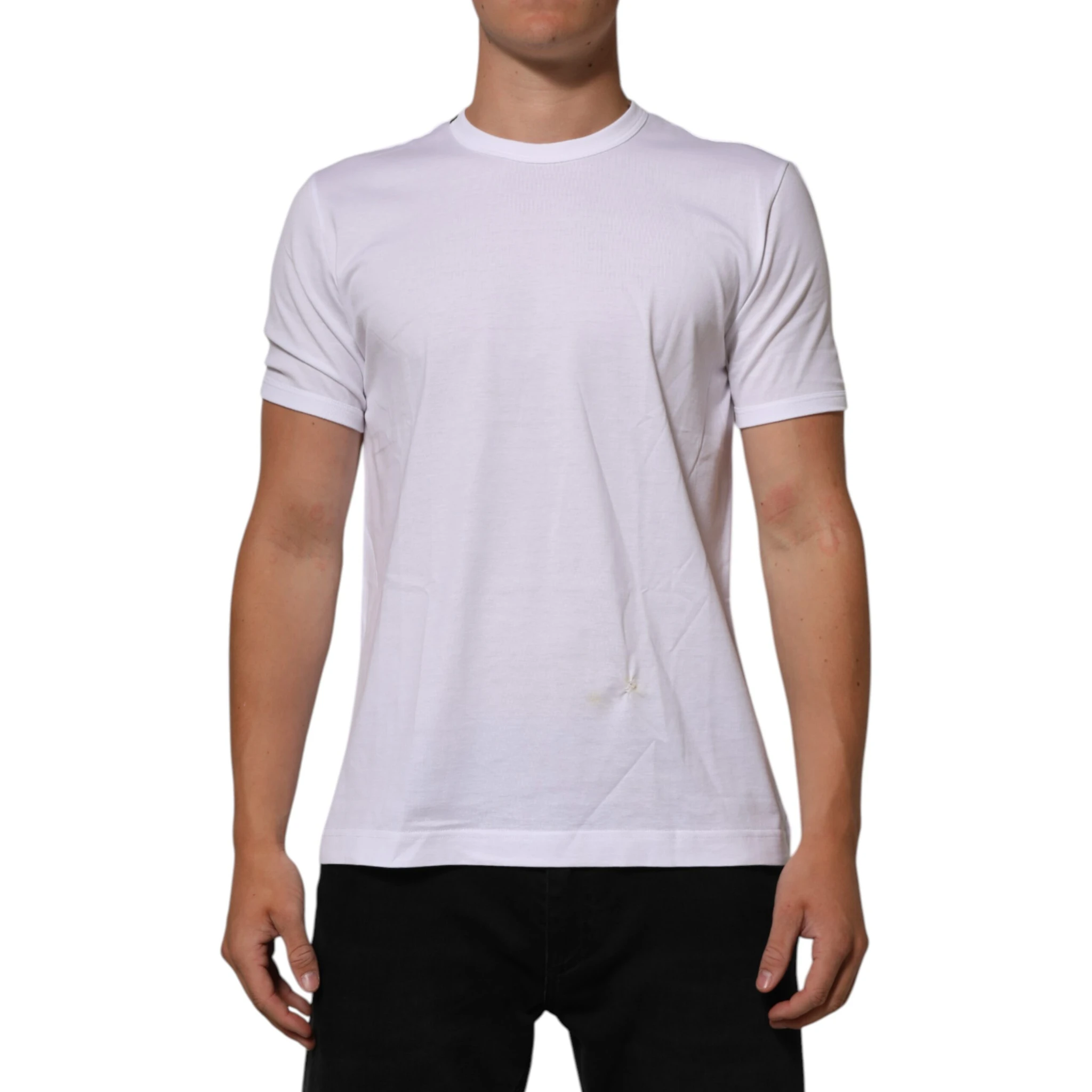 White Goodluck 2021 Cotton Crew Neck  T-shirt