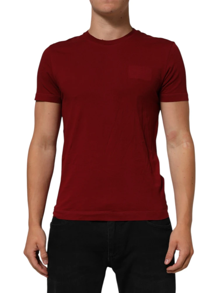 Maroon Logo Crew Neck Short Sleeve T-shirt