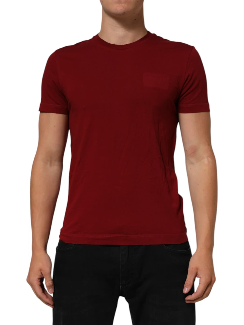 Maroon Logo Crew Neck Short Sleeve T-shirt
