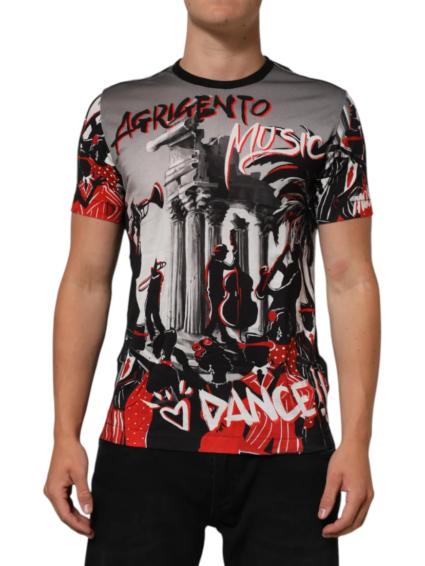 Multicolor Agrigento Dance Jazz Music Print T-shirt