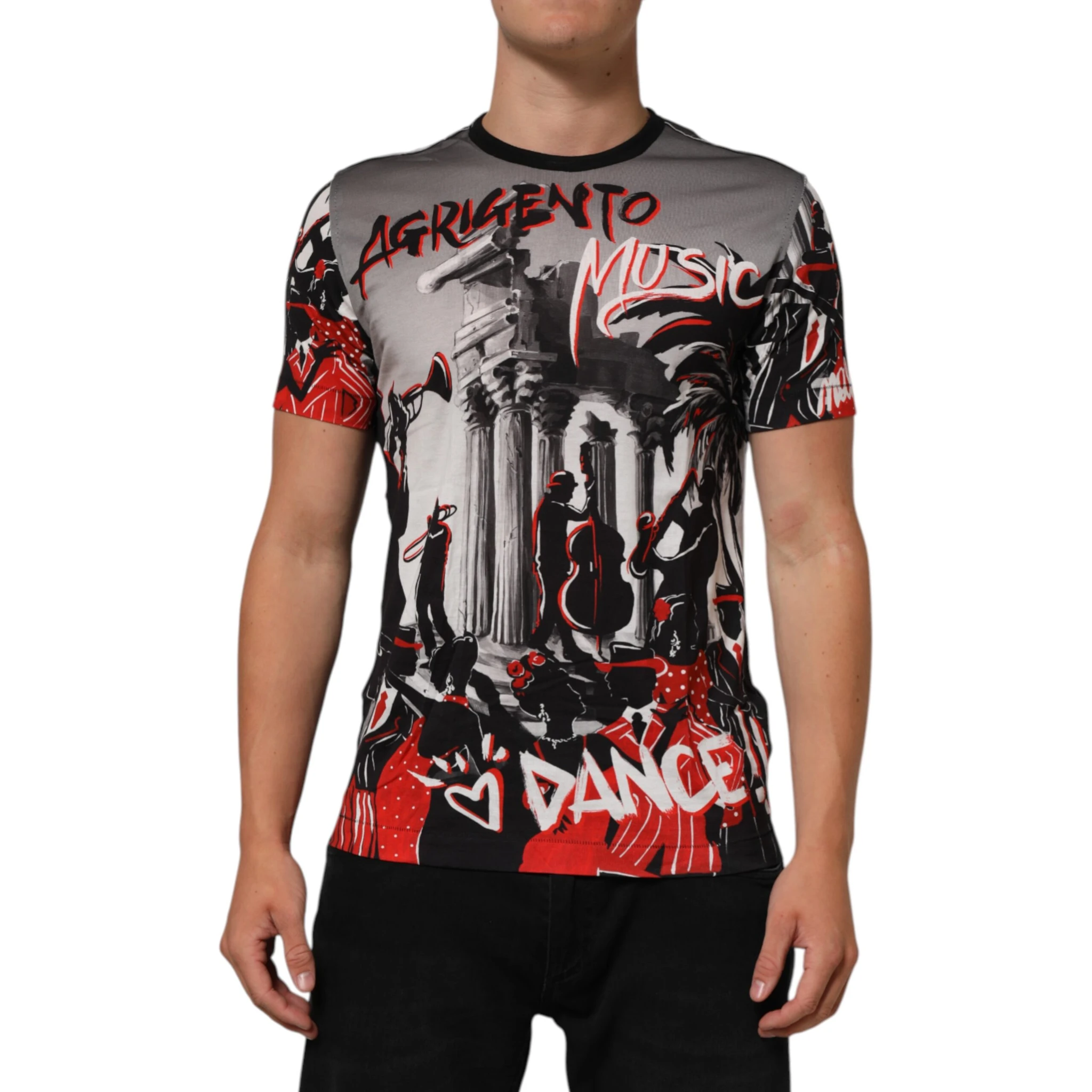 Multicolor Agrigento Dance Jazz Music Print T-shirt