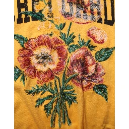 Yellow Secret Graden Floral Cotton CrewNeck T-shirt