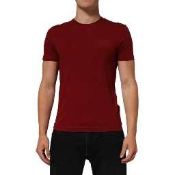 Maroon Logo Crew Neck Short Sleeve T-shirt