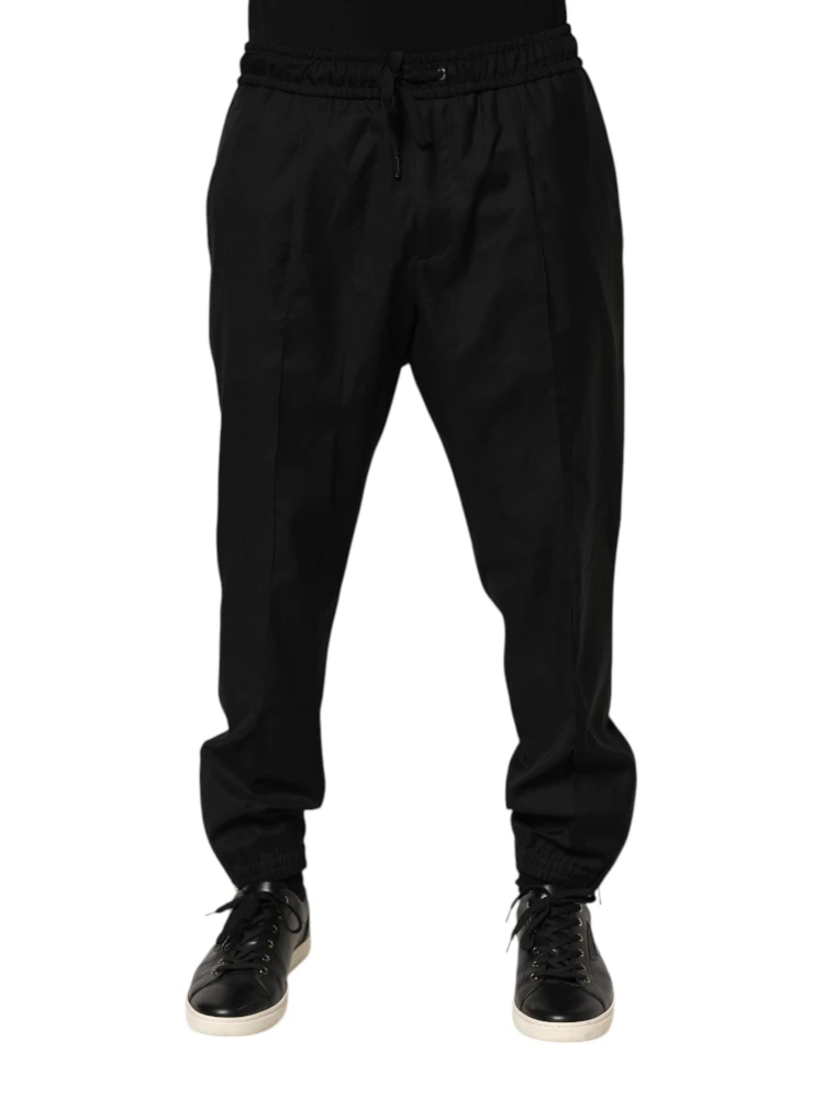 Black Drawstring Men Jogger Sweatpants Pants