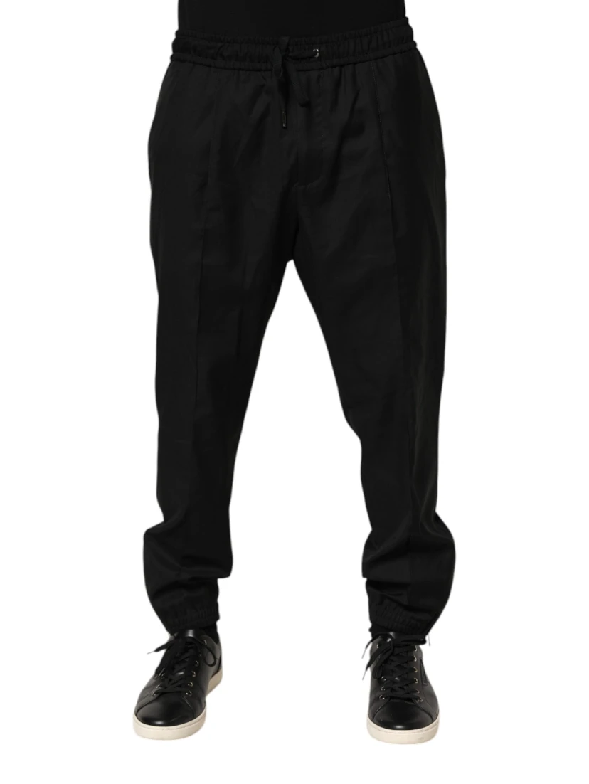 Black Drawstring Men Jogger Sweatpants Pants