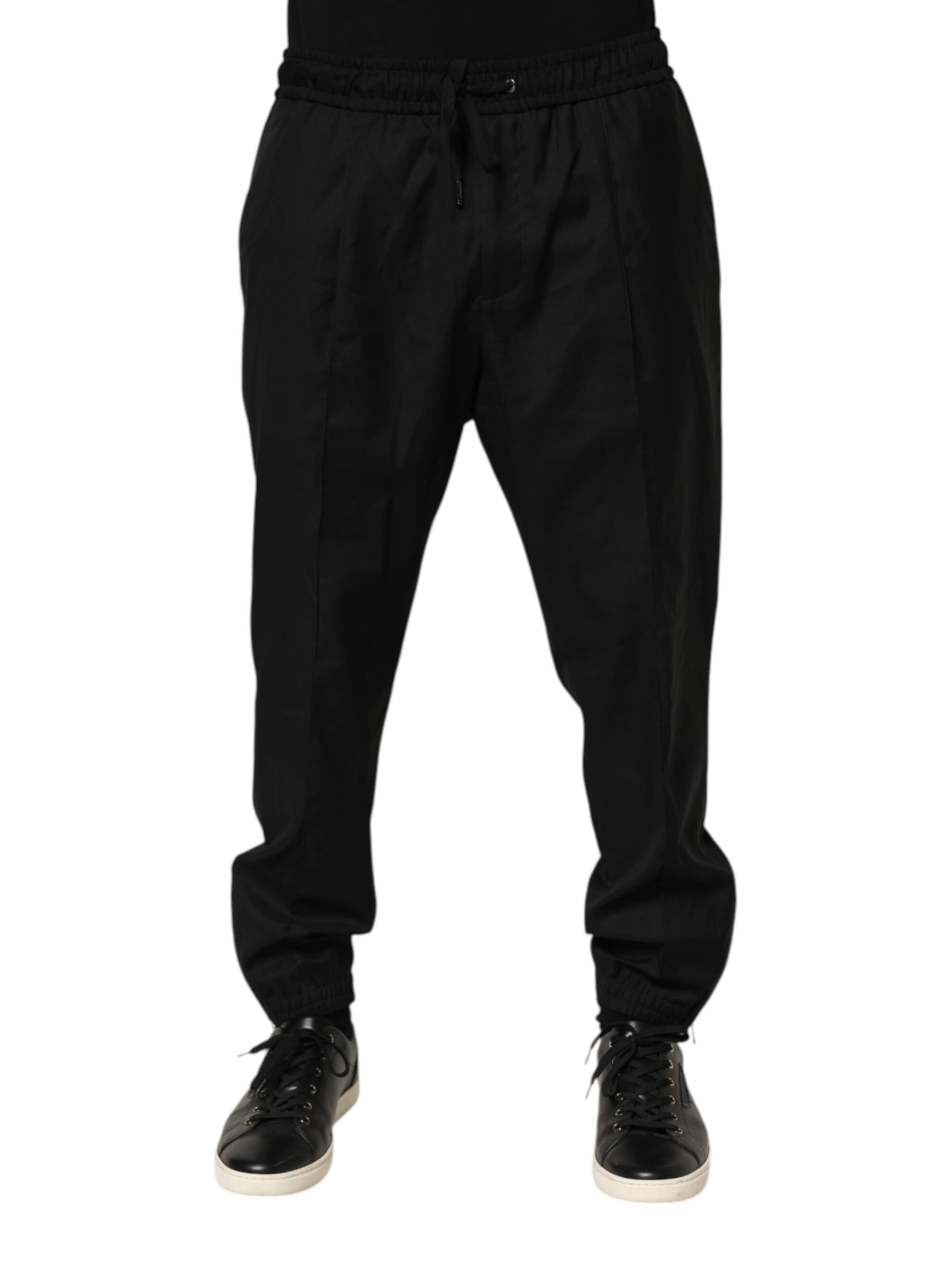 Black Drawstring Men Jogger Sweatpants Pants