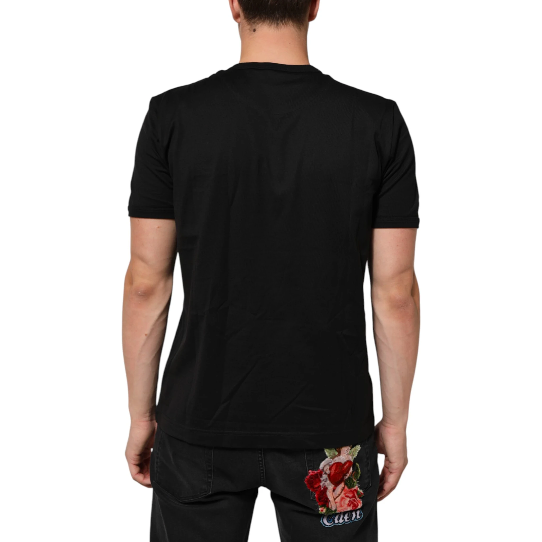 Black Goodluck 2021 Cotton Crew Neck T-shirt