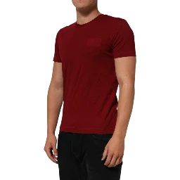 Maroon Logo Crew Neck Short Sleeve T-shirt