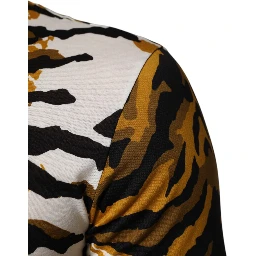 Multicolor Leopard Palm Leaf Men Crew Neck T-shirt