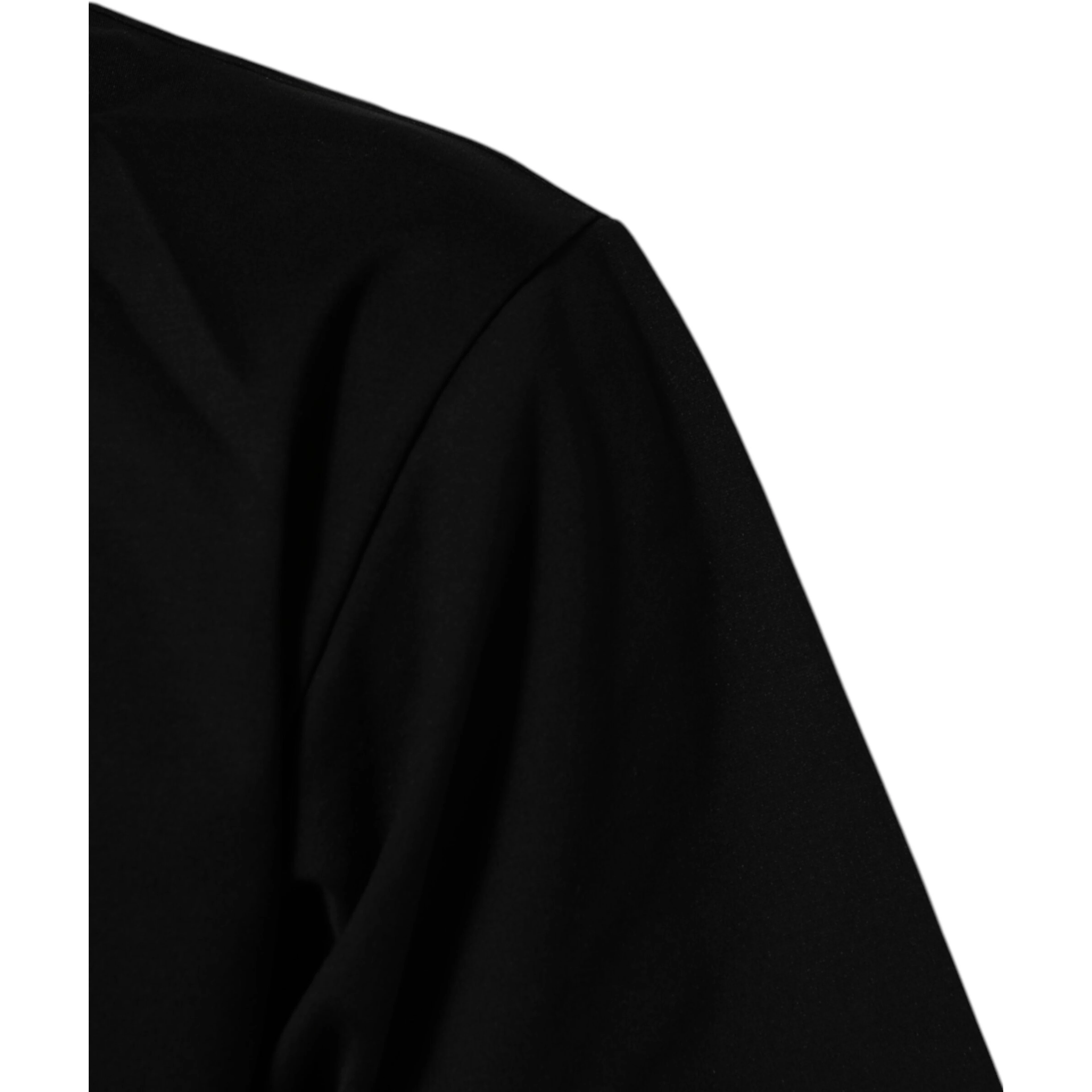 Black Logo Print Cotton Men Crew Neck T-shirt
