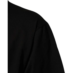 Black Logo Print Cotton Men Crew Neck T-shirt