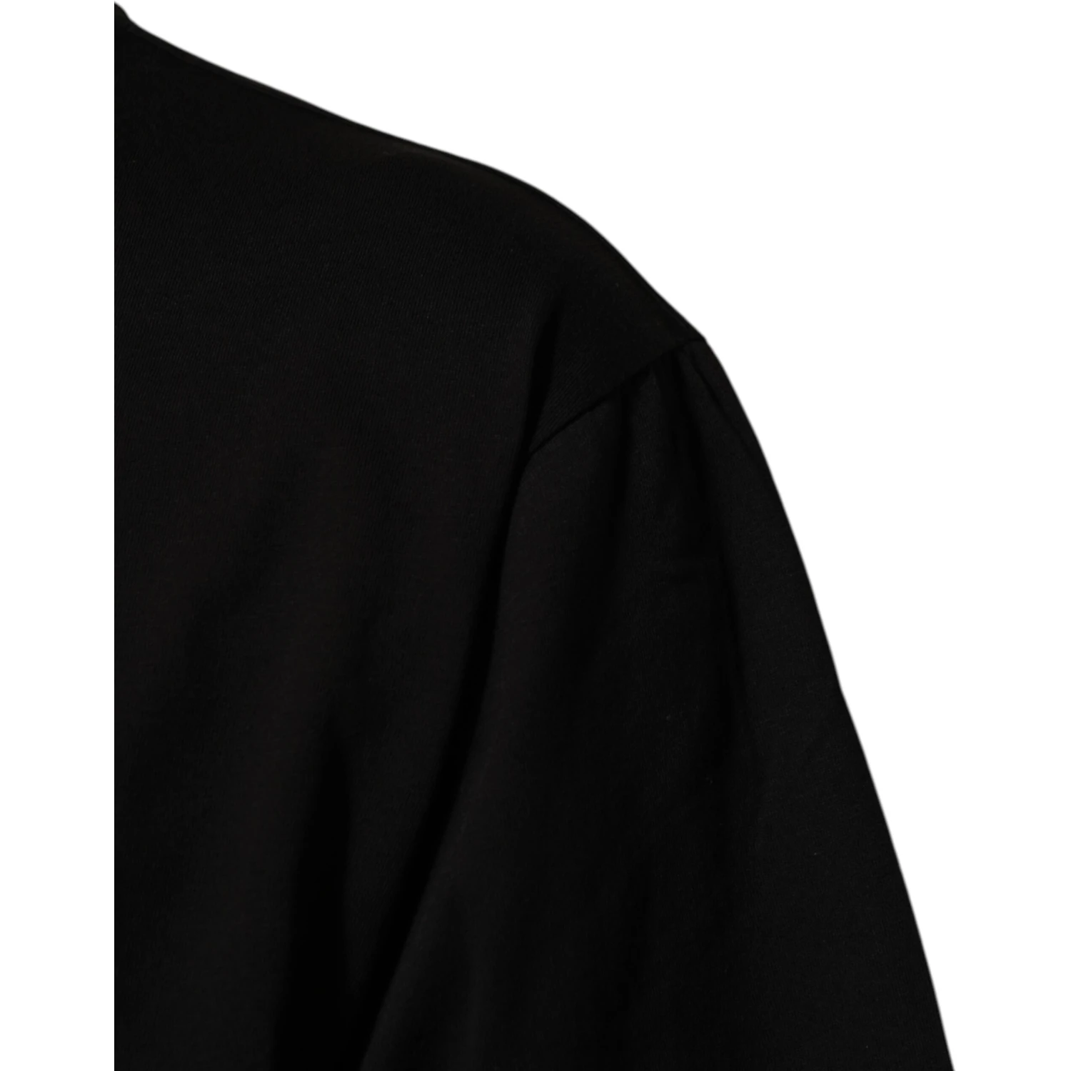 Black Logo Print Cotton Men Crew Neck T-shirt