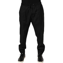Black Drawstring Men Jogger Sweatpants Pants