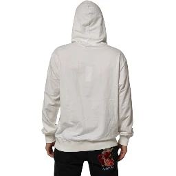 Off White Cotton Panda Hooded Sweatshirt Sweater