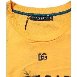 Yellow Secret Graden Floral Cotton Crew Neck T-shirt