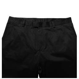 Black Cotton Stretch Casual Trouser Pants