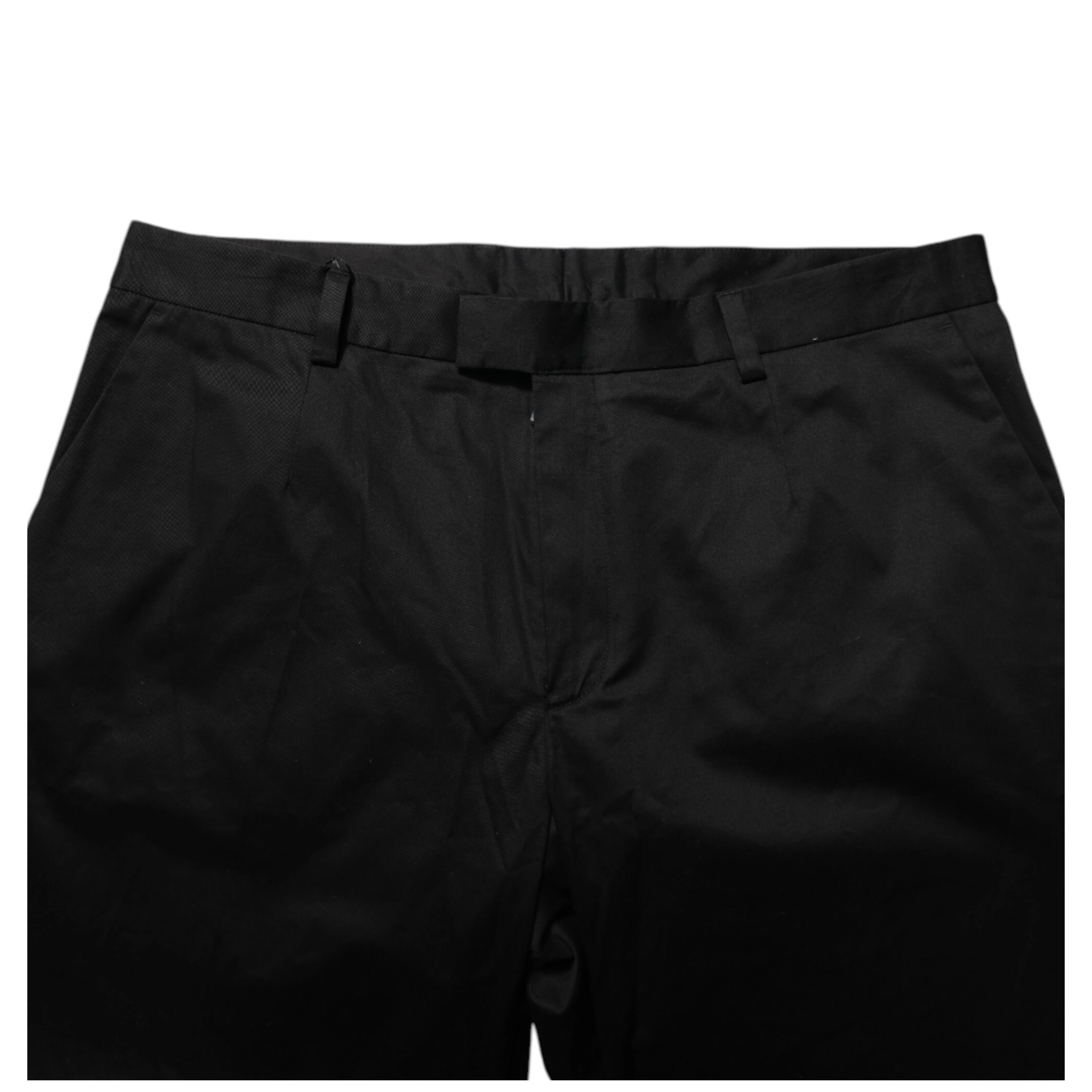 Black Cotton Stretch Casual Trouser Pants