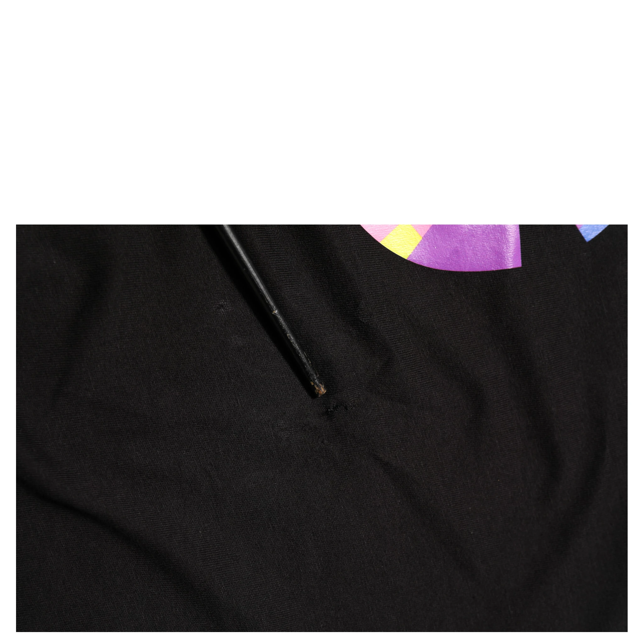 Black Logo Print Cotton Crew Neck  T-shirt