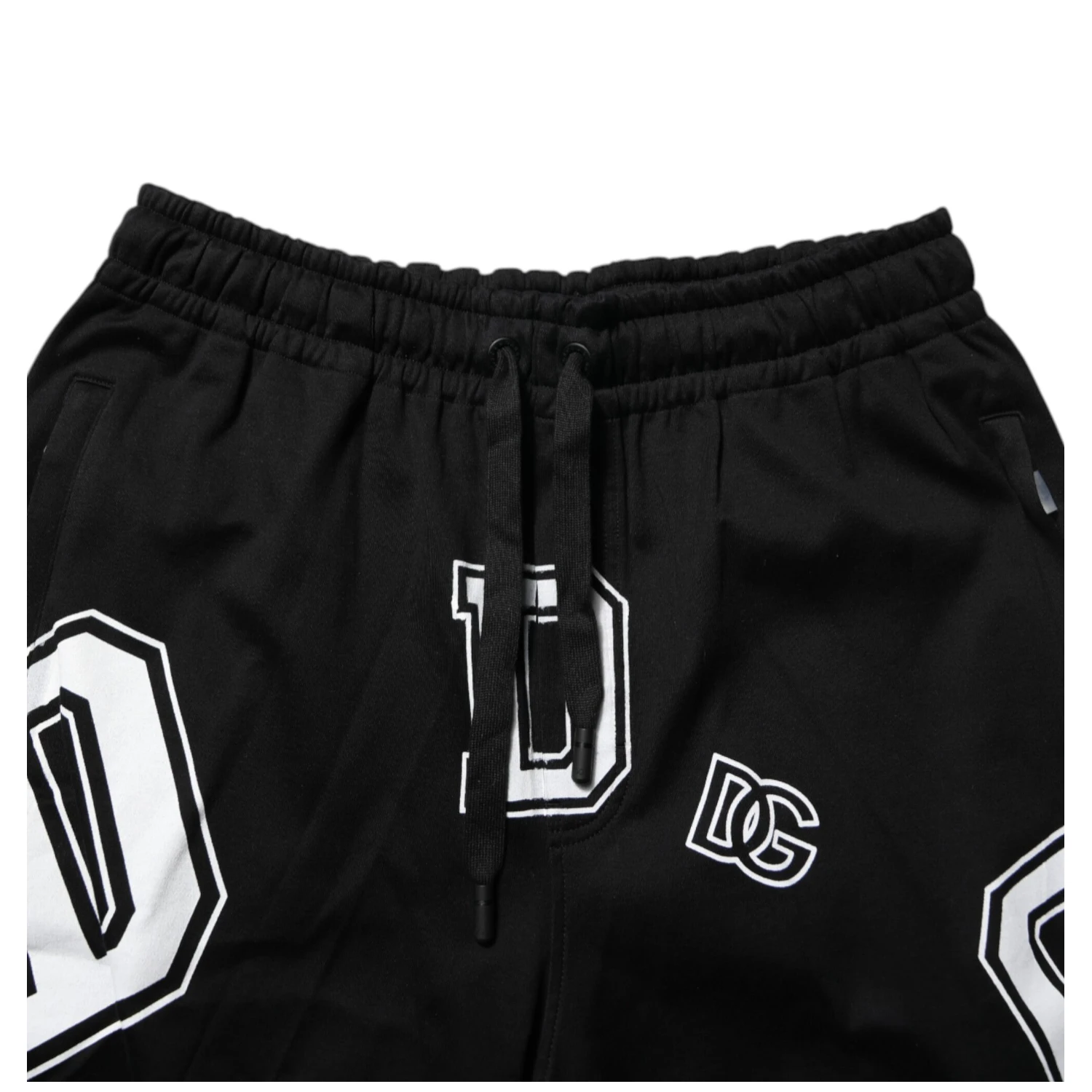 Black Logo Print Cotton Casual Bermuda Short