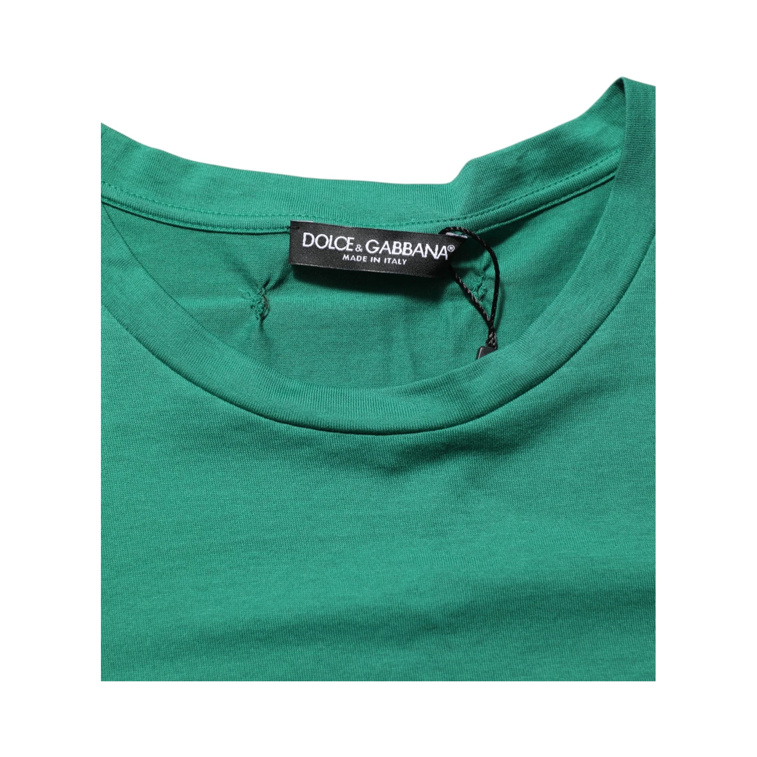 Green Cotton Graphic Logo Print Crewneck T-shirt
