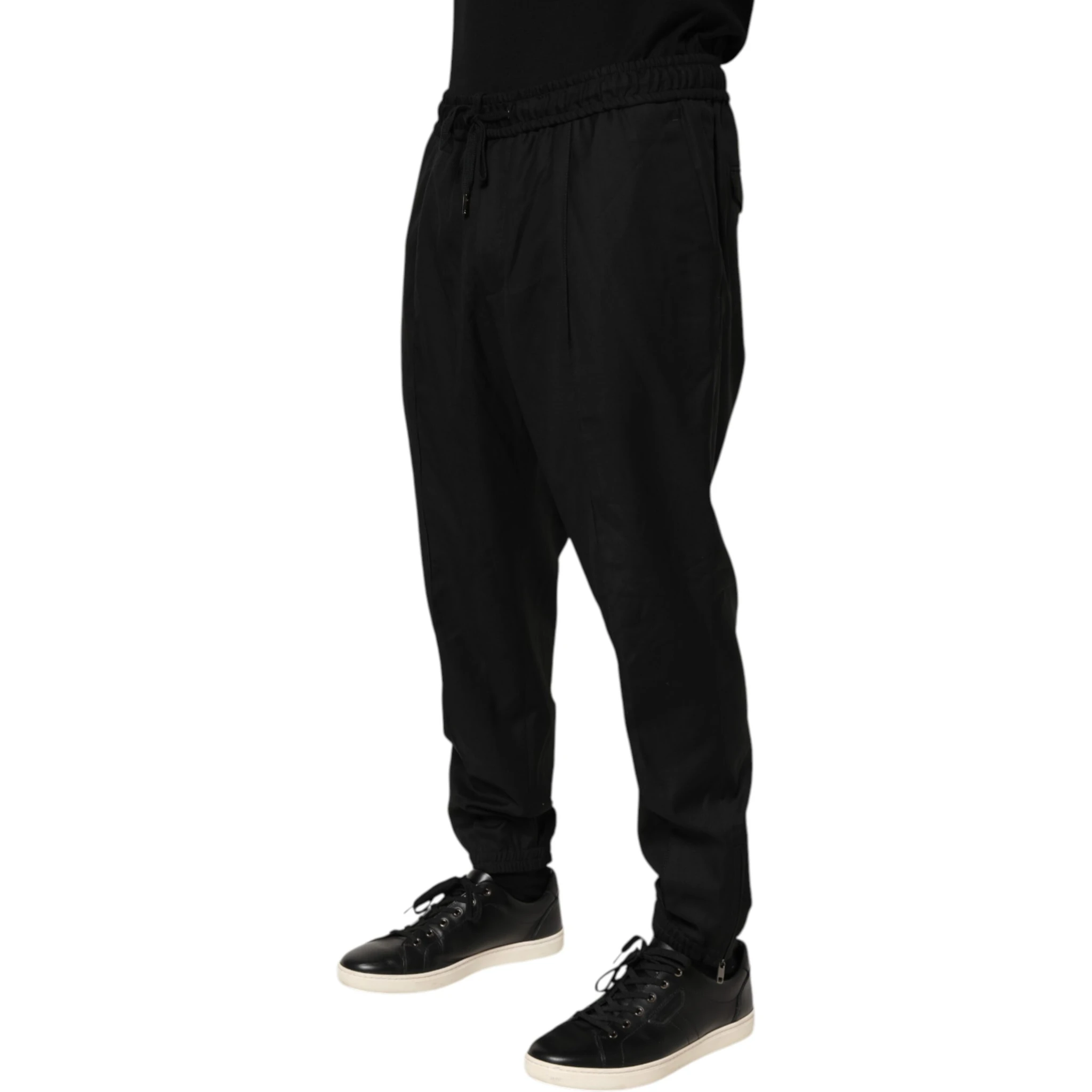 Black Drawstring Men Jogger Sweatpants Pants
