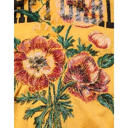 Yellow Secret Graden Floral Cotton Crew Neck T-shirt