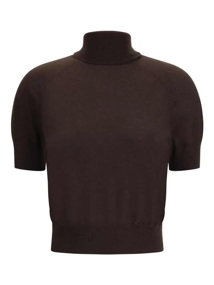 Brown Merino Wool Top