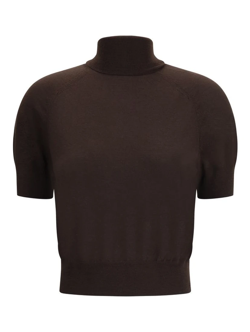 Brown Merino Wool Top