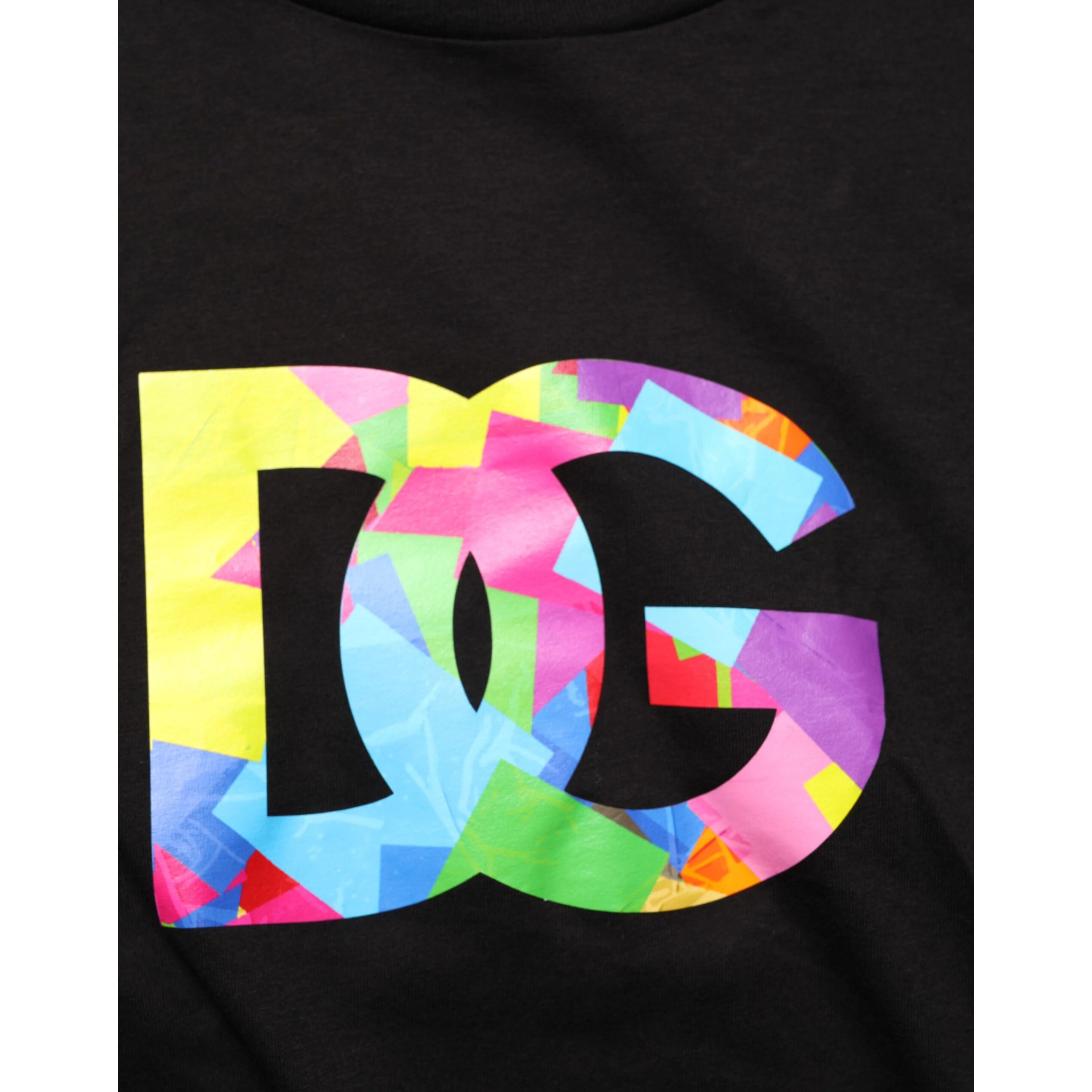 Black Logo Print Cotton Men Crew Neck T-shirt