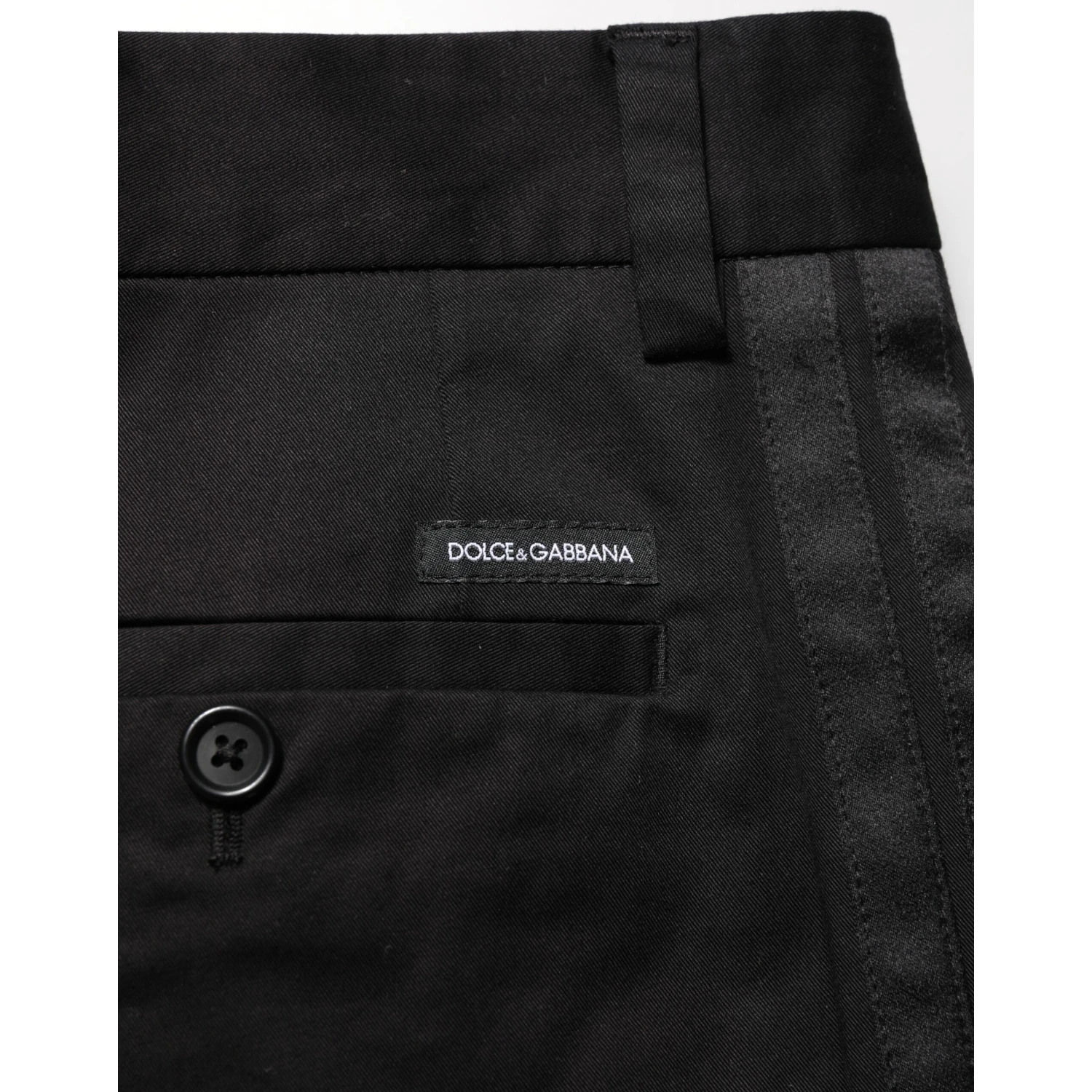 Black Cotton Stretch Casual Trouser Pants